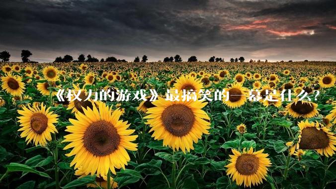 《权力的游戏》最搞笑的一幕是什么？